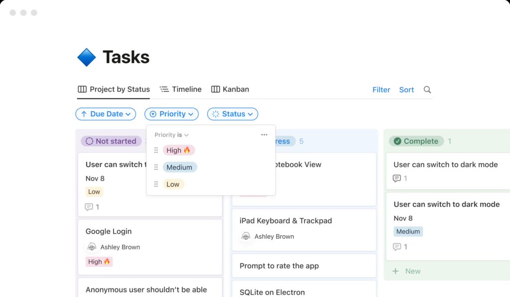 Notion is project management software